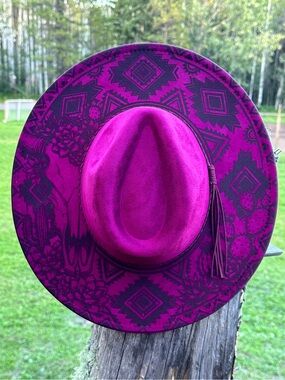Woman’s burned western hat
